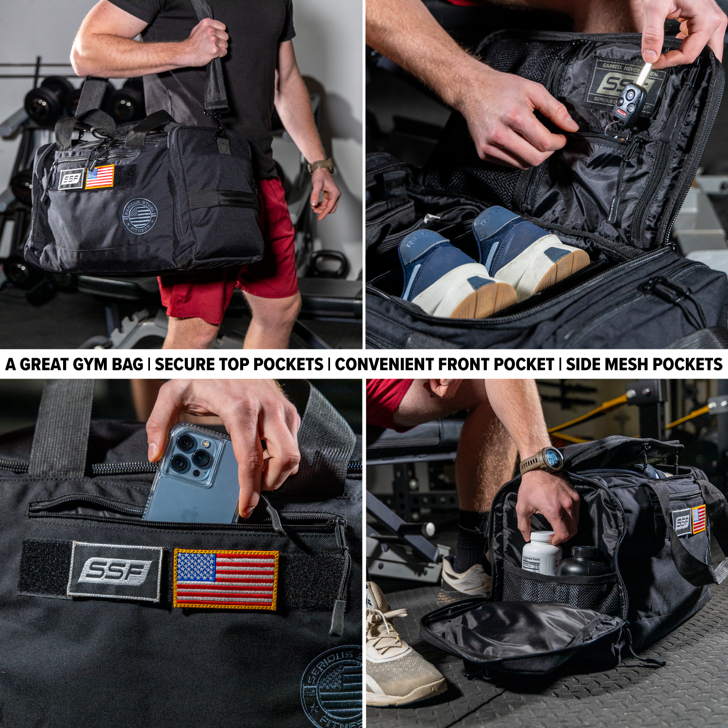 Drawstring Backpack Sports Gym Bag Side Zipper Pocket – HolyLuck